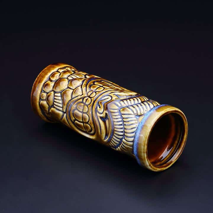Verre Tiki Marron en Céramique Verre tiki ceramique marron couche