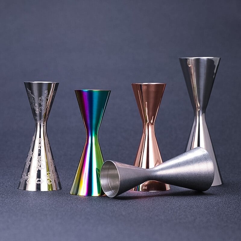 Set De 3 Jiggers Doseurs Cocktail - Acier Inoxydable, Doubles Mesures (15/30, 20/40, 25/50 Ml) | Pour Bar, Maison, Professionnels
