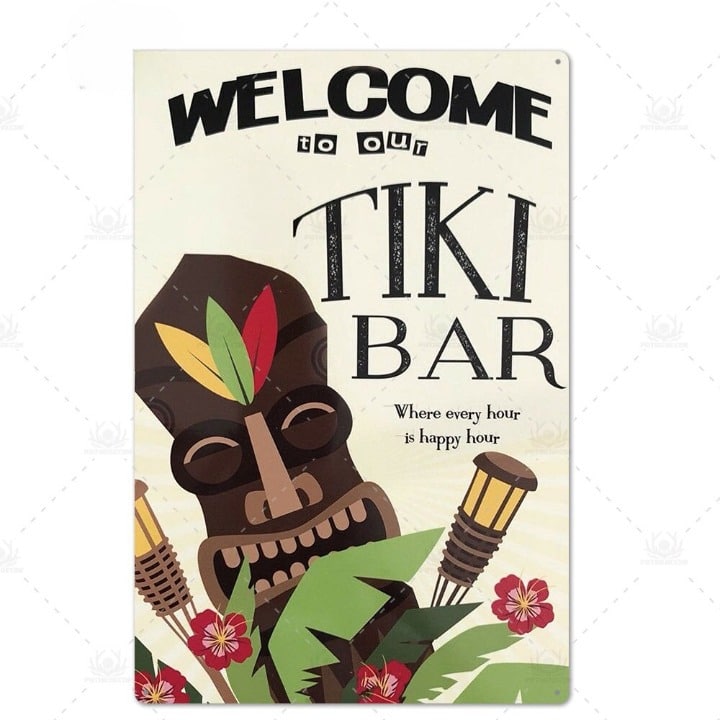 Plaque de Decoration de Bar Tiki 1