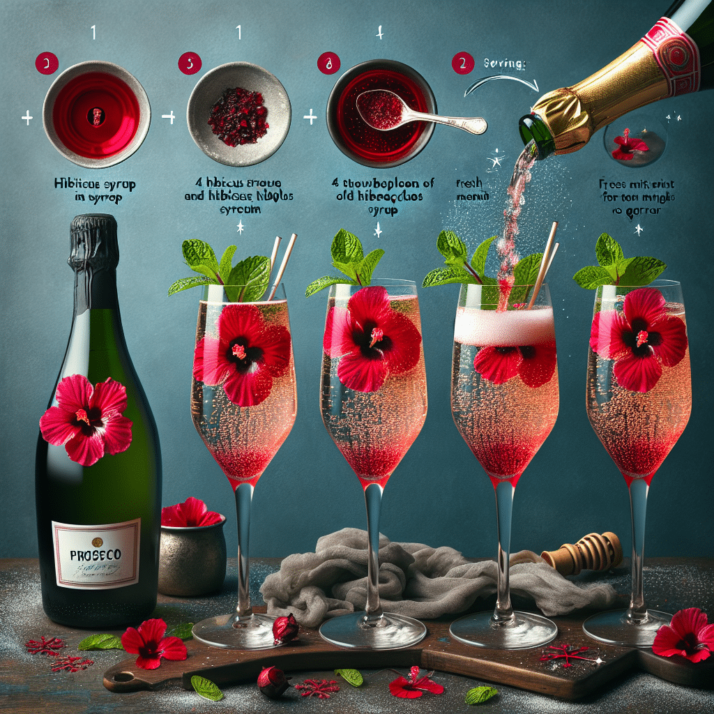 Danse des Bulles : Cocktail Festif au Prosecco et Hibiscus