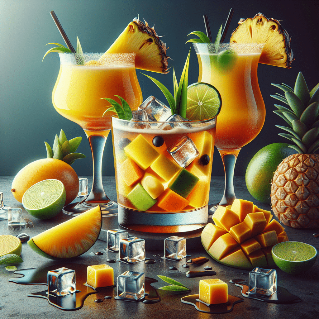 Évasion Tropicale : Cocktail Rafraîchissant à Base de Rhum et de Fruits Exotiques