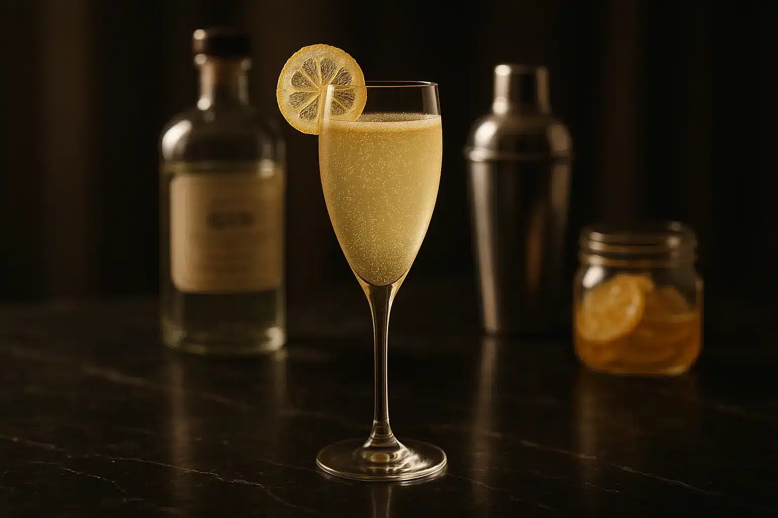 french 75 au citron confit